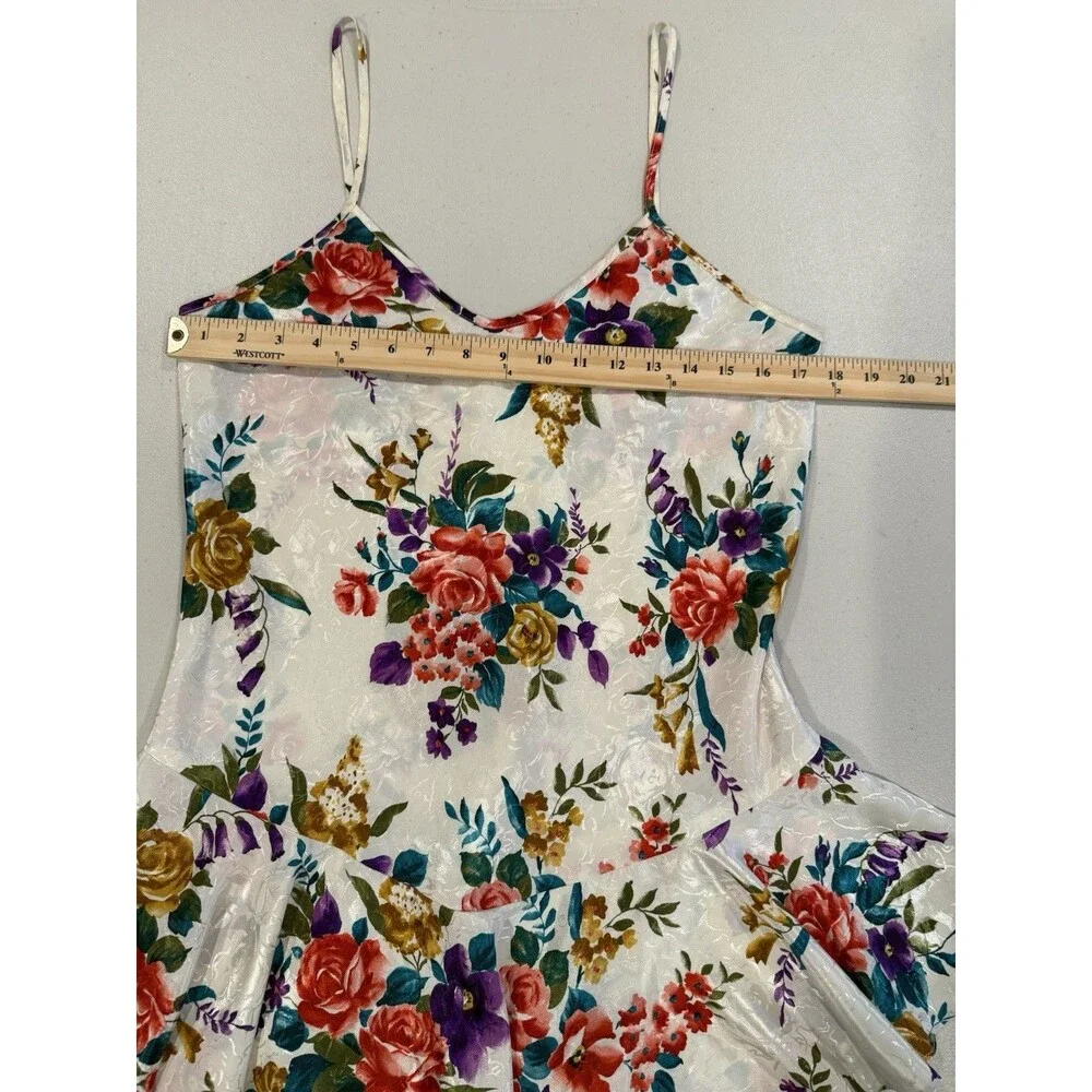 Vtg California Dynasty Lingerie Dress Small Floral Bridal Festival Twee Coquette